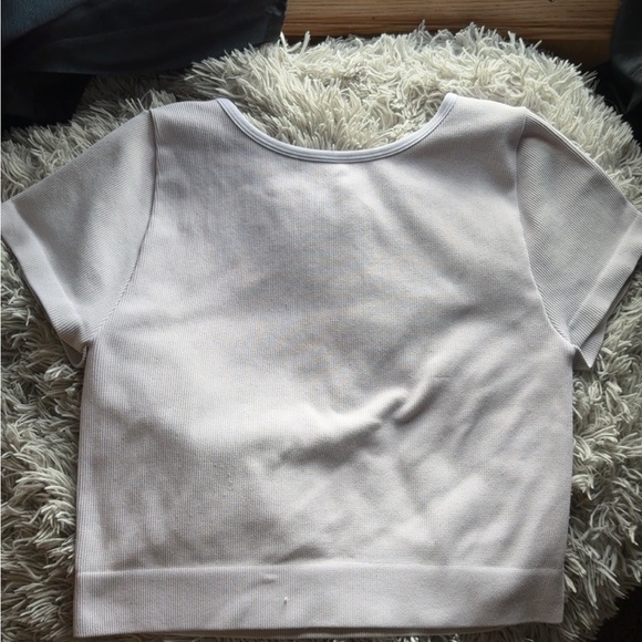 Aerie White Scoop Neck Crop Top - Picture 6 of 7